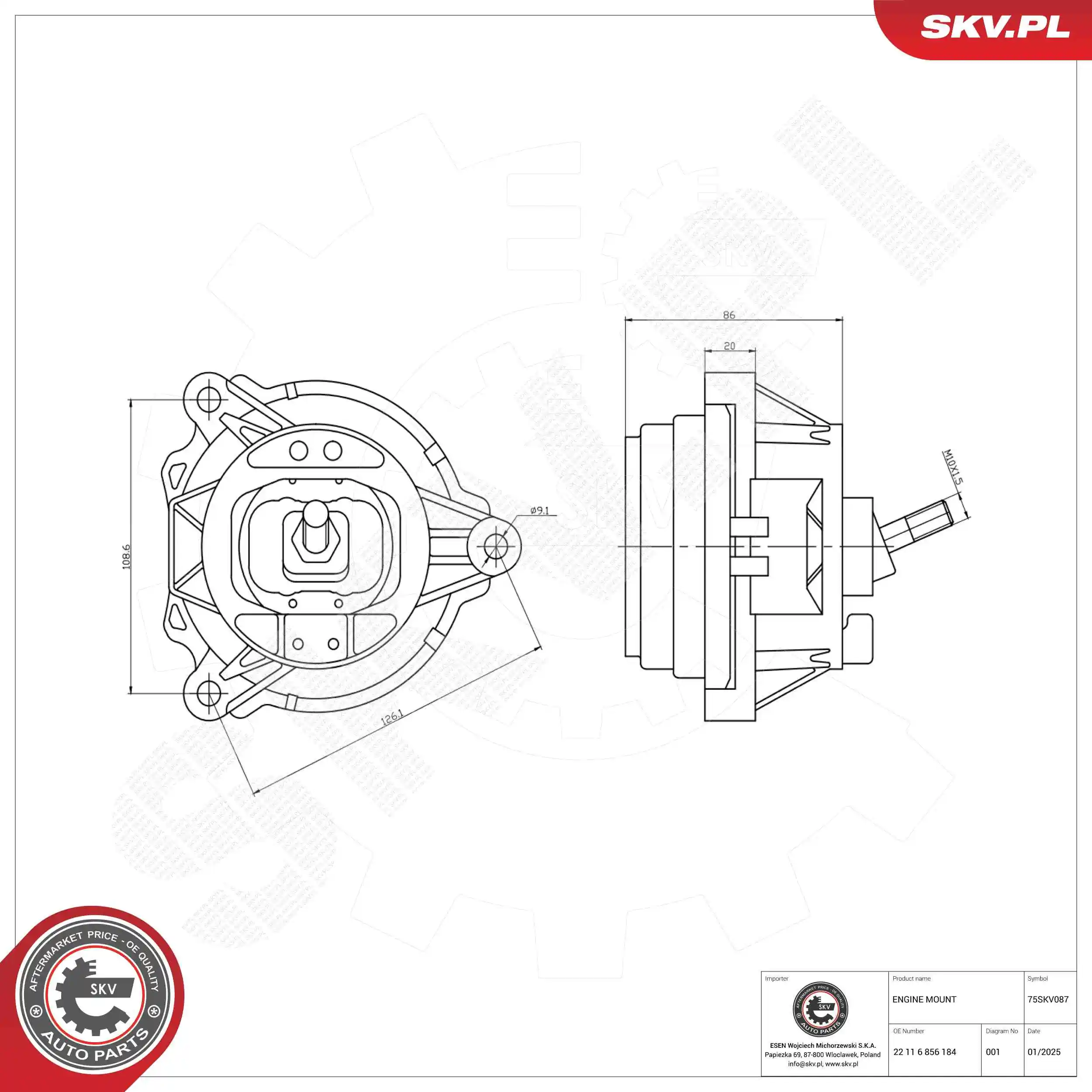 Mounting, engine